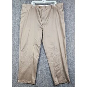Roundtree & Yorke Chinos Mens 46x30 Khaki Ultimate Expander Waist Cotton Pants